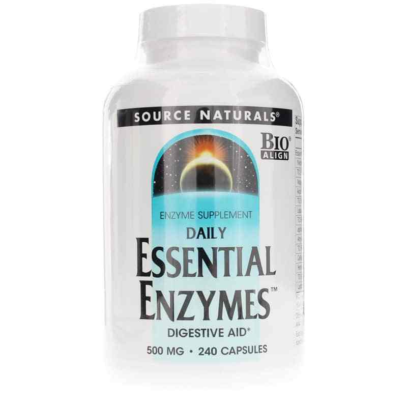 Essential Enzymes 500 Mg, 240 Capsules, by Source Naturals