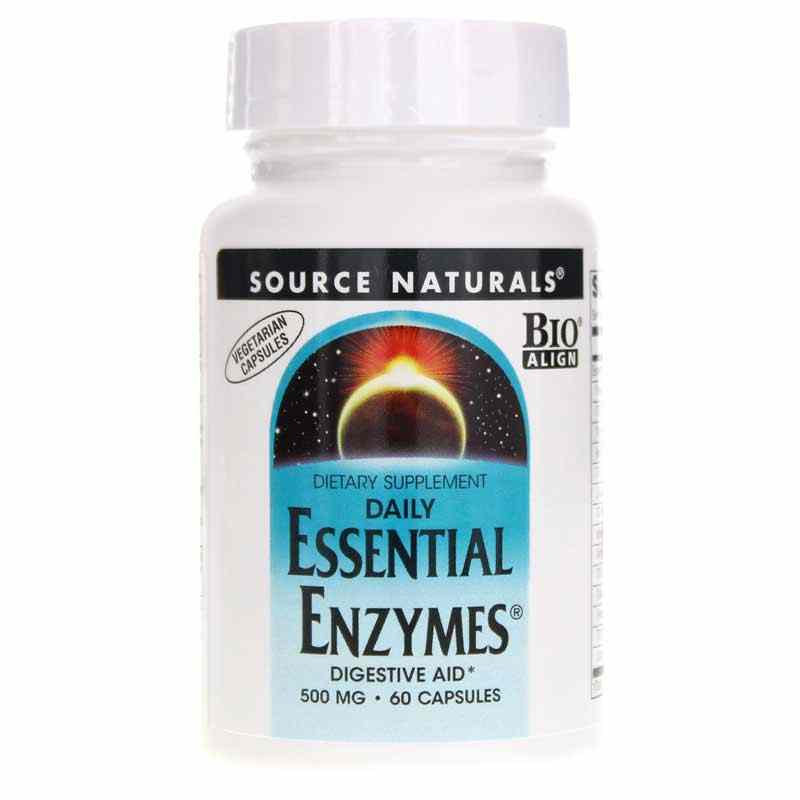 Essential Enzymes 500 Mg Vegetarian, 60 Veg Capsules, by Source Naturals