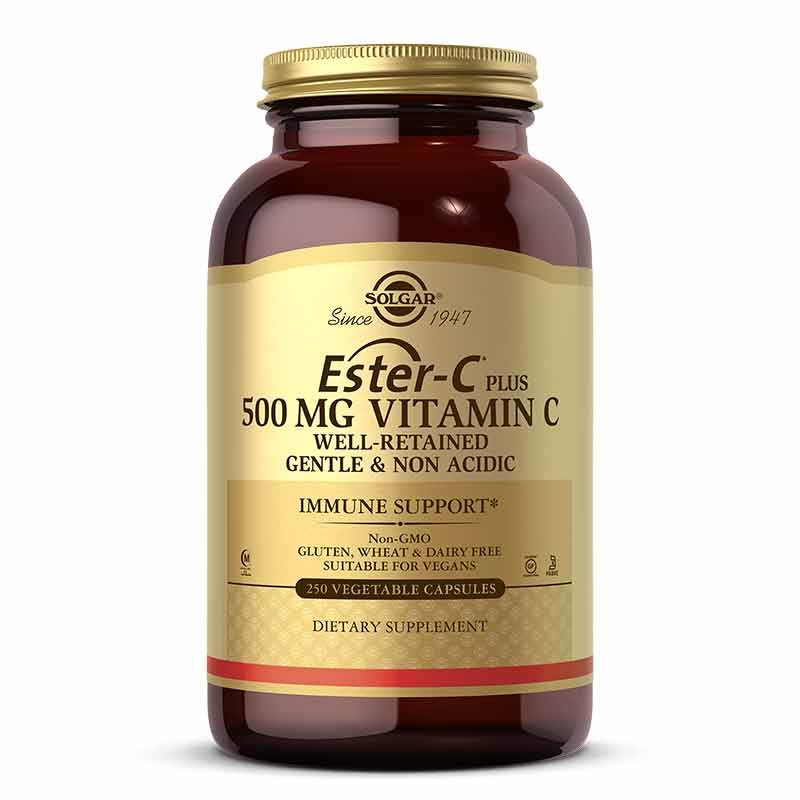 Ester-C Plus 500 Mg Vitamin C, 250 Veg Capsules, by Solgar