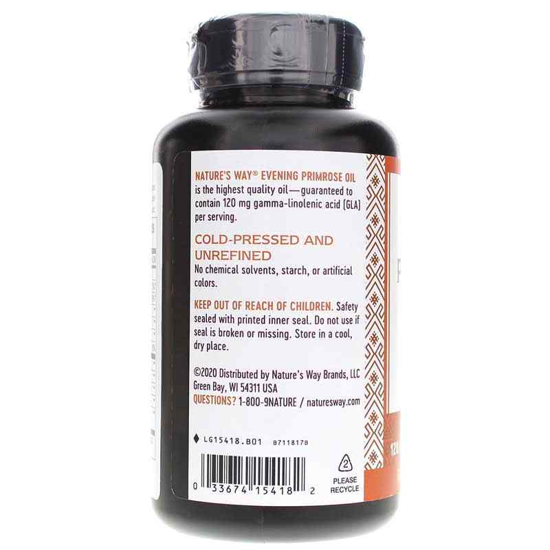 Evening Primrose Max Strength 1300 Mg, 60 Softgels, by Natures Way, image #3