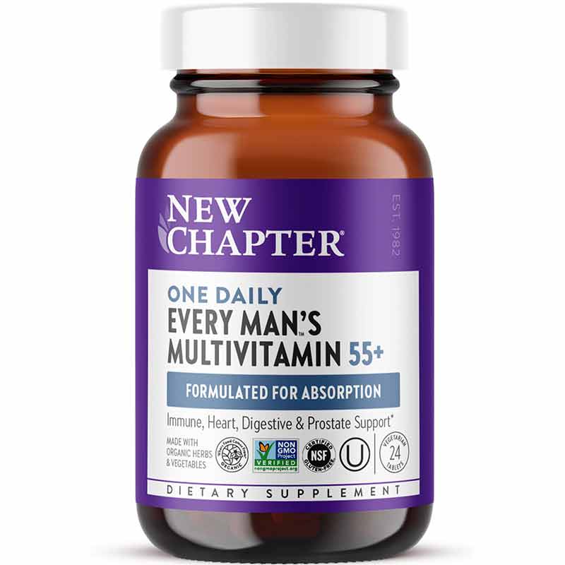 Every Mans One Daily Multi 55+, 24 Veg Tablets, by New Chapter