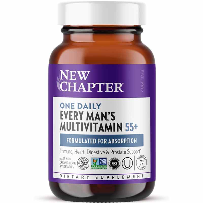 Every Mans One Daily Multi 55+, 72 Veg Tablets, by New Chapter
