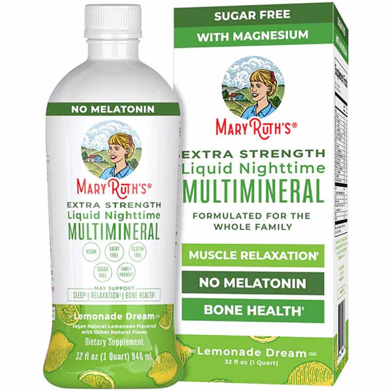 Extra Strength Liquid Nighttime Multimineral, Lemonade, 32 Oz, by MaryRuth's Organics