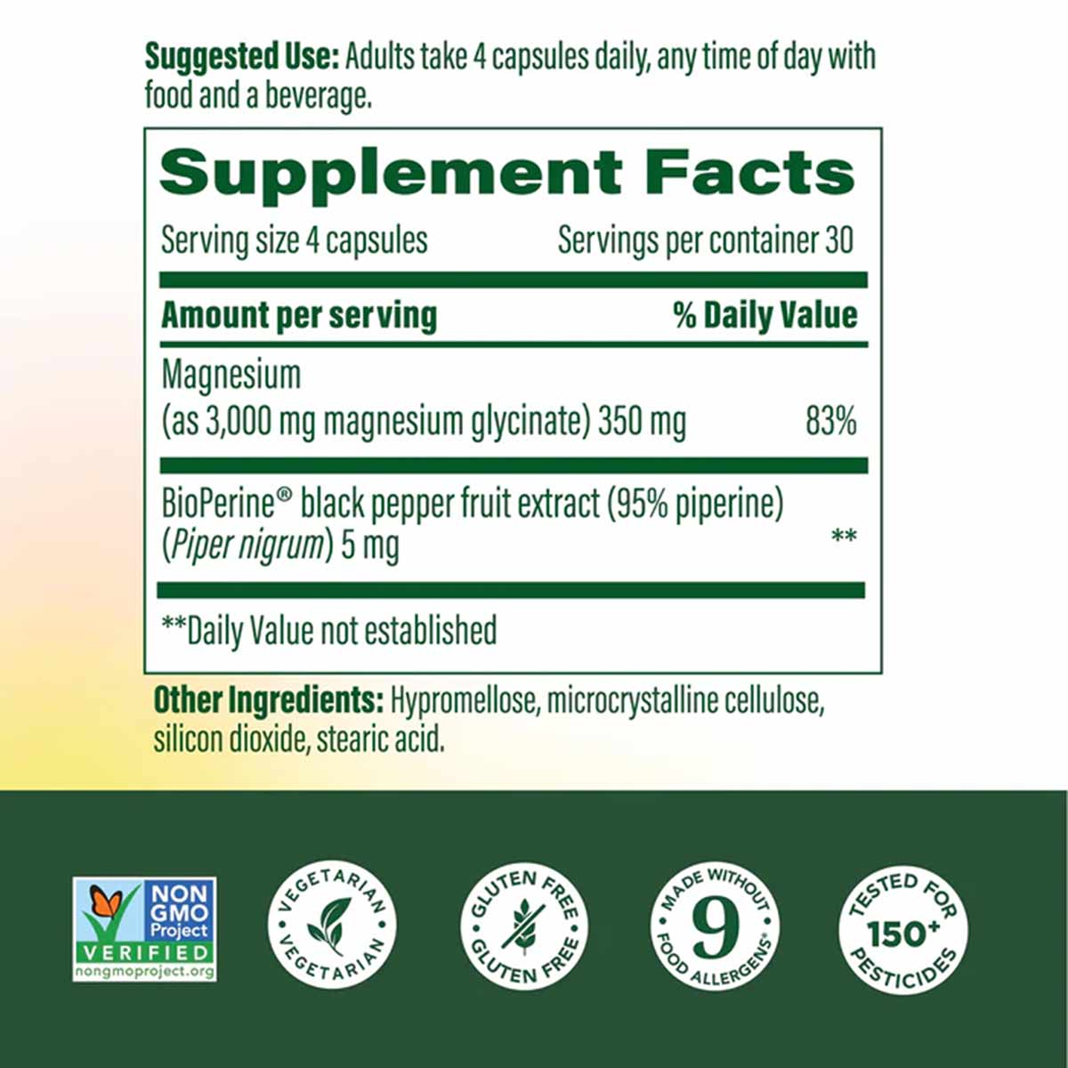 Extra Strength Magnesium Glycinate Capsules, by Megafood