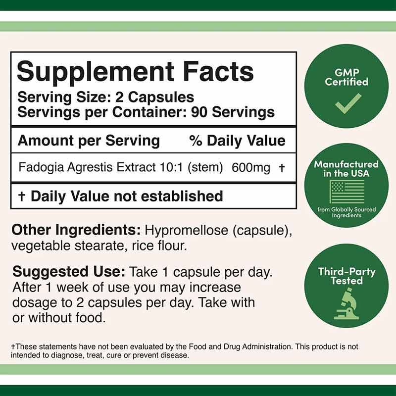 Fadogia Agrestis, 180 Capsules, by Double Wood Supplements, image #4