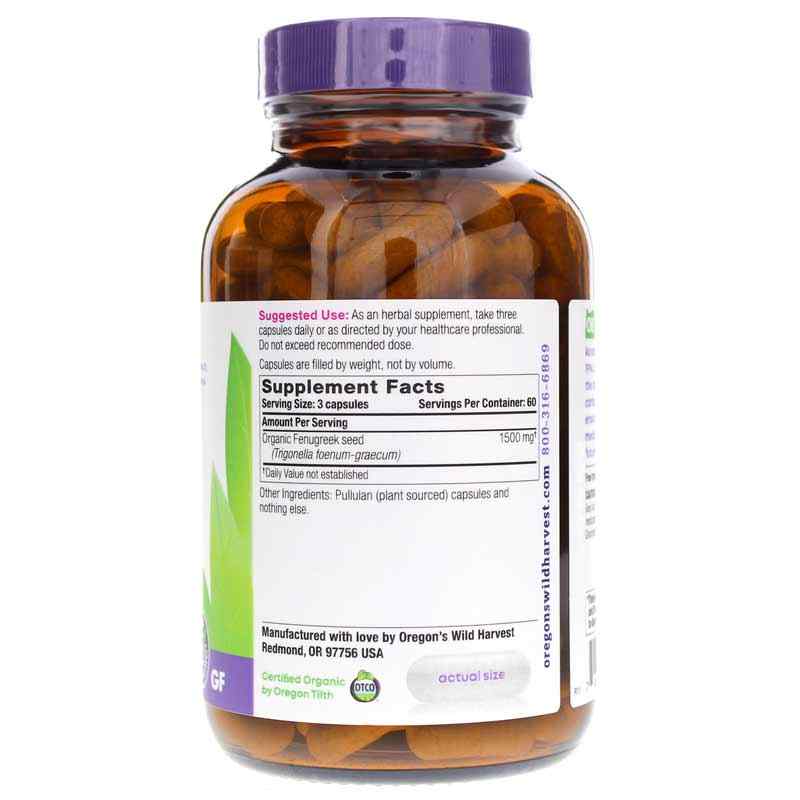 Fenugreek, 180 Vegan Capsules, by Oregons Wild Harvest, image #2