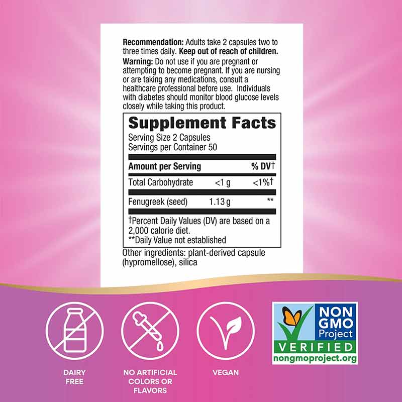 Fenugreek Seed, 100 Vegan Capsules, by Natures Way, image #3