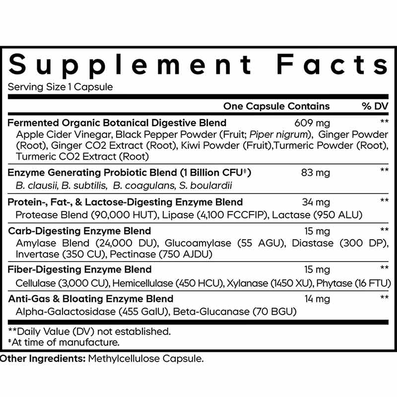 Fermented Digestive Enzymes+, 30 Veg Capsules, by Codeage, image #3