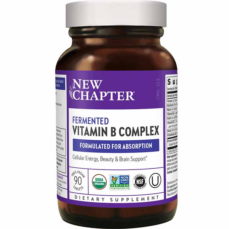 Fermented Vitamin B Complex, 90 Veg Tablets, by New Chapter
