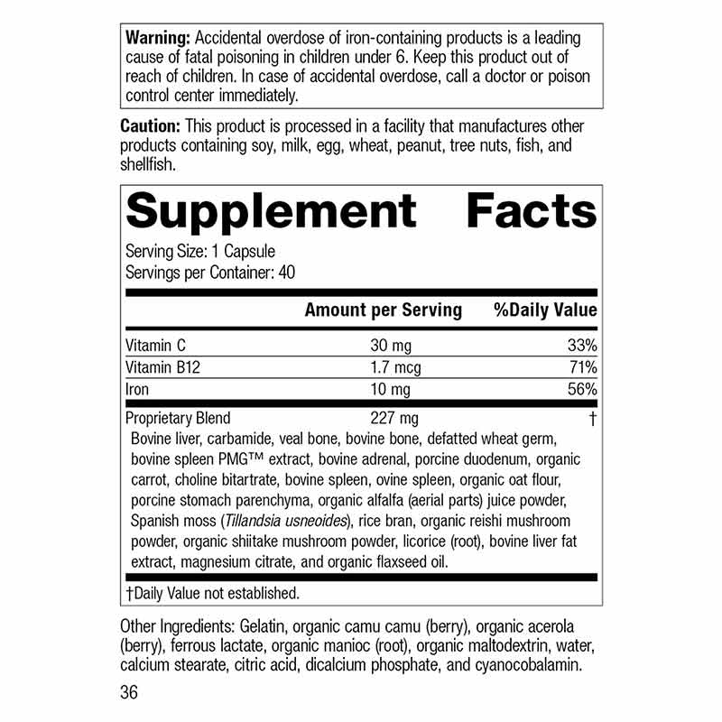 Ferrofood, 40 Capsules, by Standard Process, image #2