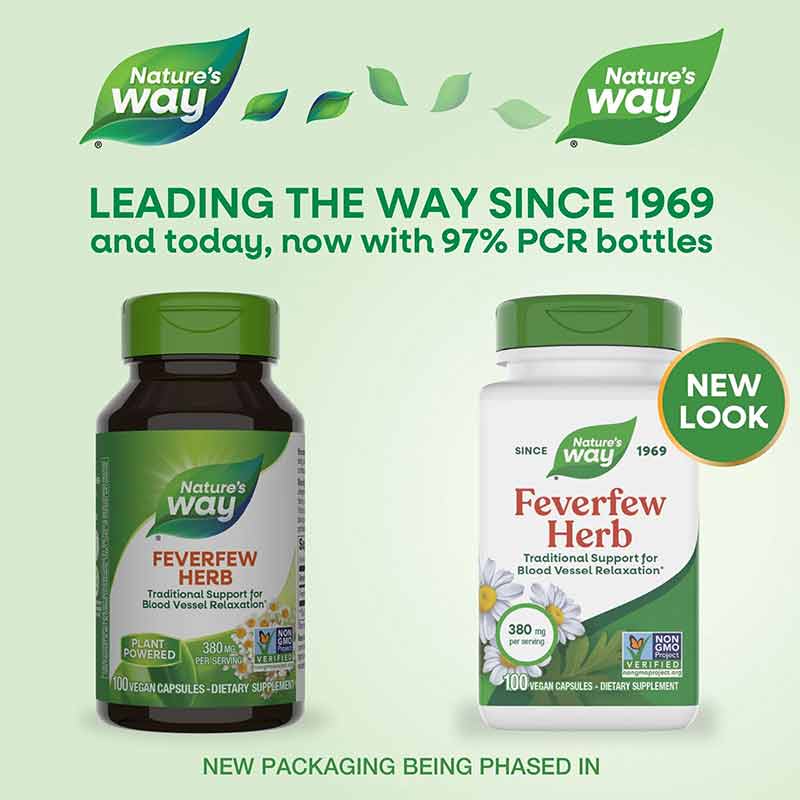 Feverfew Herb 380 Mg, 100 Vegan Capsules, by Natures Way, image #2
