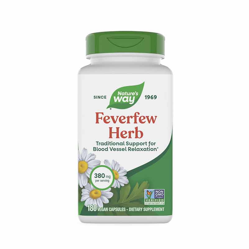 Feverfew Herb 380 Mg, 180 Vegan Capsules, by Natures Way