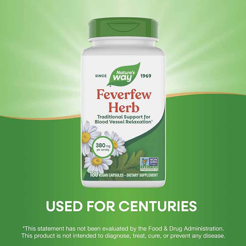 Feverfew Herb 380 Mg, 180 Vegan Capsules, by Natures Way, image #3