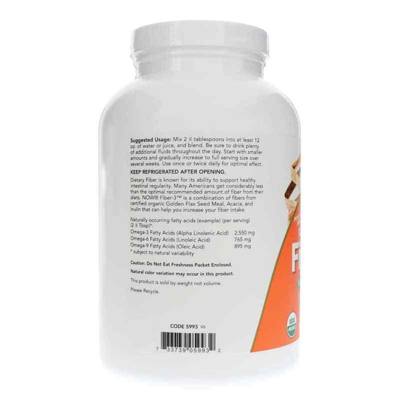 Fiber-3 Organic, by NOW Foods, image #3