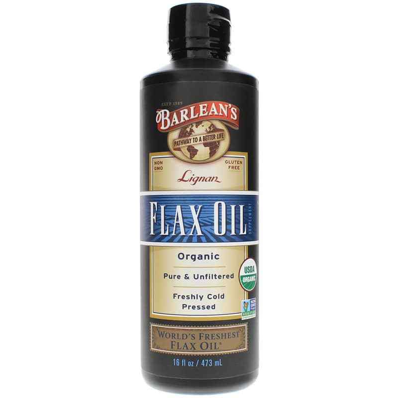 Flax Oil with Preserved Lignans, 16 Oz, by Barleans Organic Oils
