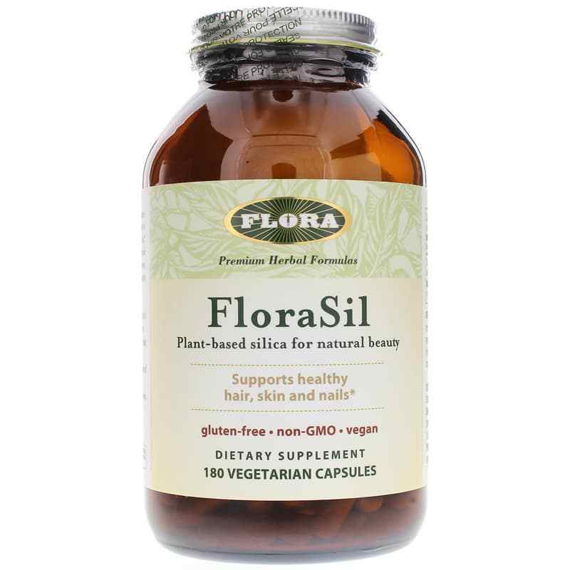 FloraSil Plant-based Silica, 180 Veg Capsules, by Flora