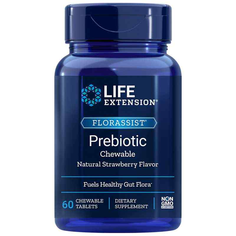 FlorAssist Prebiotic Chewable Strawberry, by Life Extension