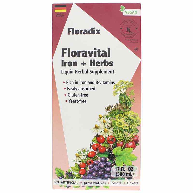 Floravital Iron + Herbs Liquid Extract, 17 Oz, by Salus