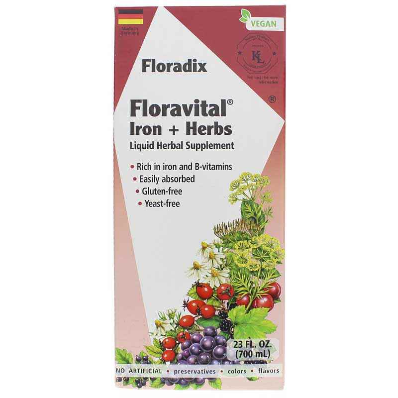 Floravital Iron + Herbs Liquid Extract, 23 Oz, by Salus