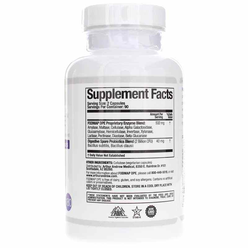 FODMAP DPE Digestive Probiotics, 180 Capsules, by Arthur Andrew Medical, image #2