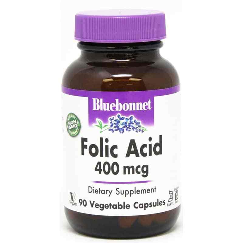Folic Acid 400 Mcg, by Bluebonnet