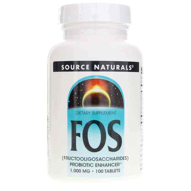 FOS Fructooligosaccharides 1000 Mg, 100 Tablets, by Source Naturals