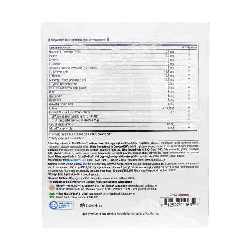 Foundation Essentials for Men & Women without Iron, 60 Packets, by NuMedica, image #4