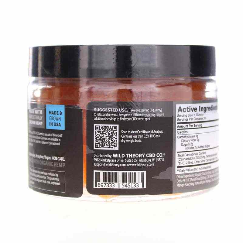 Full Spectrum CBD Strata Gummies, Mango, 60 Gummies, by Wild Theory CBD, image #3