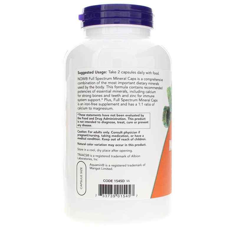 Full Spectrum Mineral Caps, 240 Veg Capsules, by NOW Foods, image #3