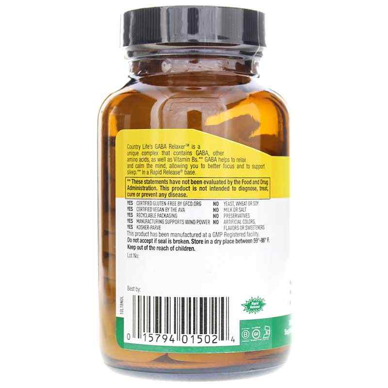 Gaba Relaxer, 90 Tablets, by Country Life, image #3