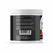 White and black cylindrical powder container with white screw-top lid and product label by Nutritional Frontiers.