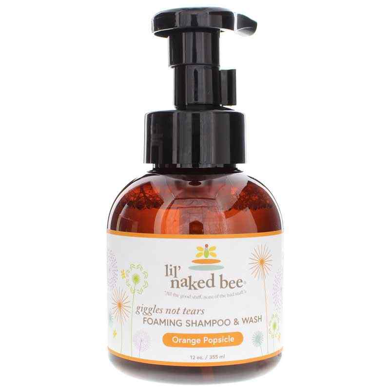 Giggles Not Tears Foaming Shampoo & Wash, Orange Popsicle, by Naked Bee