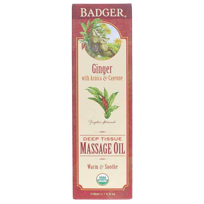 Ginger Deep Tissue Massage Oil, by Badger
