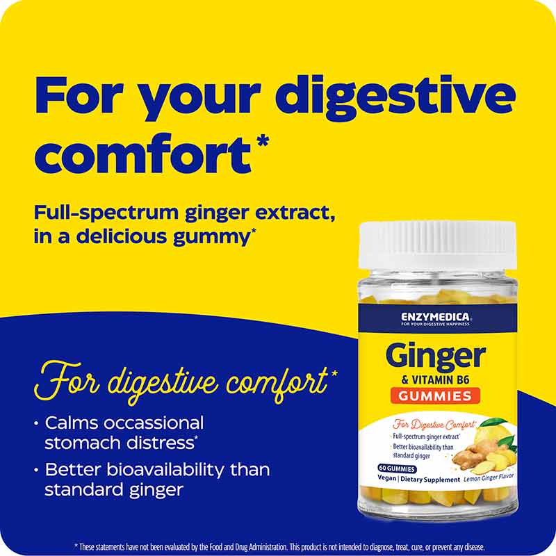 Ginger & Vitamin B6 Gummies, by Enzymedica, image #3