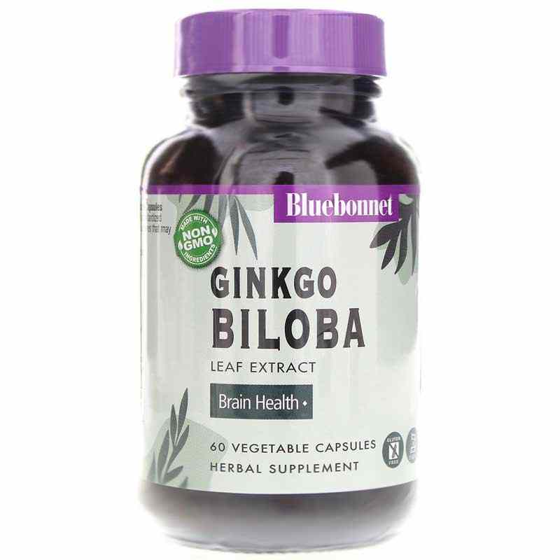 Ginkgo Biloba Leaf Extract, 60 Veg Capsules, by Bluebonnet