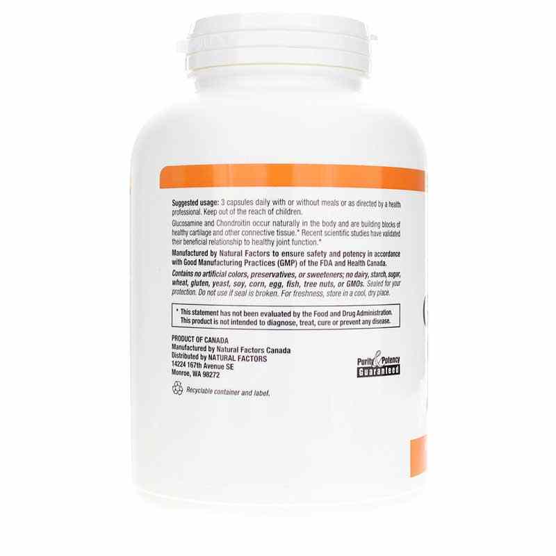 Glucosamine & Chondroitin 500 Mg/400 Mg, 240 Capsules, by Natural Factors, image #3