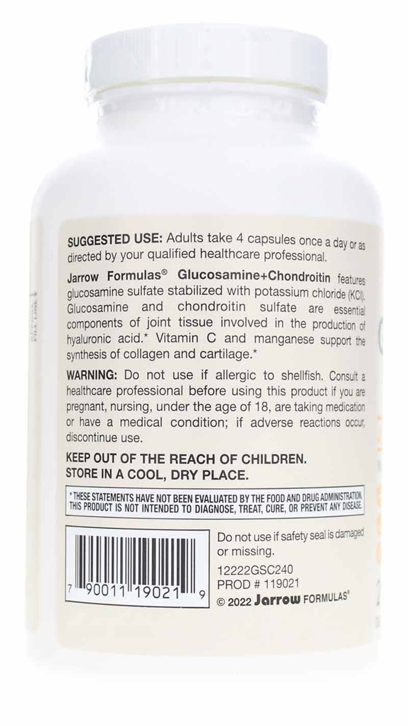 Glucosamine + Chondroitin, 240 Capsules, by Jarrow Formulas, image #3