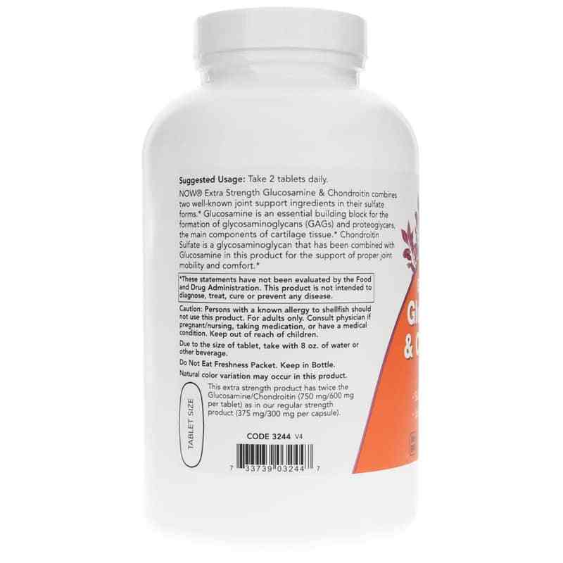 Glucosamine & Chondroitin Extra Strength, 240 Tablets, by NOW Foods, image #3