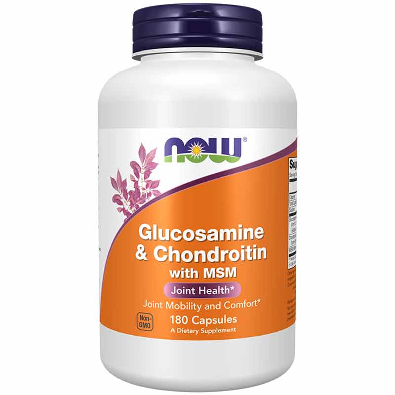 Glucosamine & Chondroitin with MSM, 180 Capsules, by NOW Foods