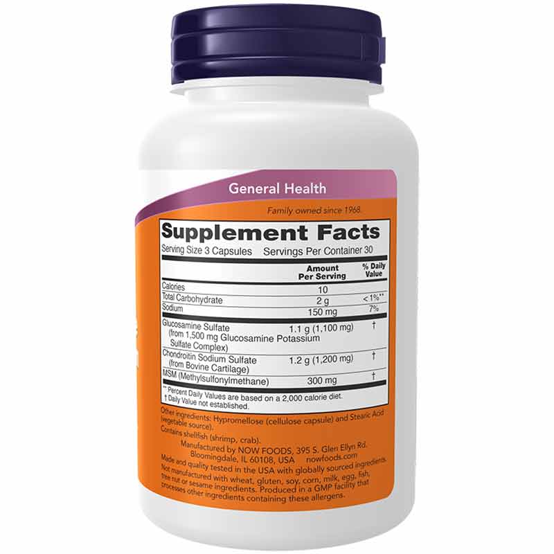 Glucosamine & Chondroitin with MSM, 90 Capsules, by NOW Foods, image #2