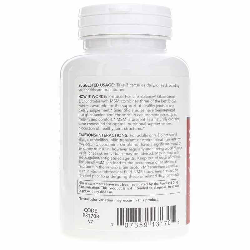 Glucosamine & Chondroitin with MSM, 90 Veg Capsules, by Protocol For Life Balance, image #3