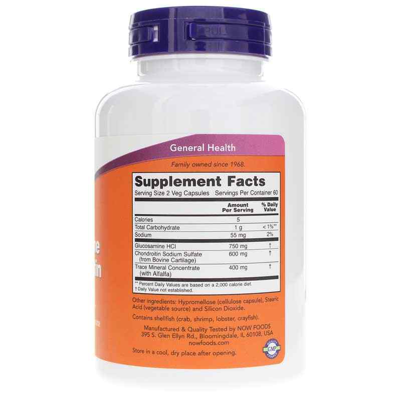 Glucosamine & Chondroitin with Trace Minerals, 120 Veg Capsules, by NOW Foods, image #2