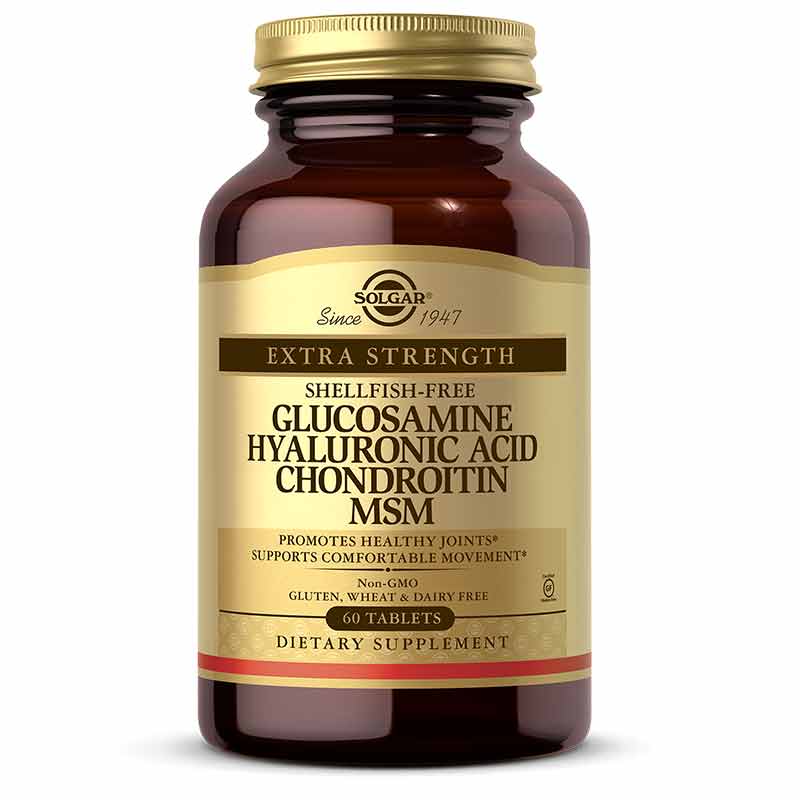 Glucosamine Hyaluronic Acid Chondroitin MSM Extra Strength, 60 Tablets, by Solgar