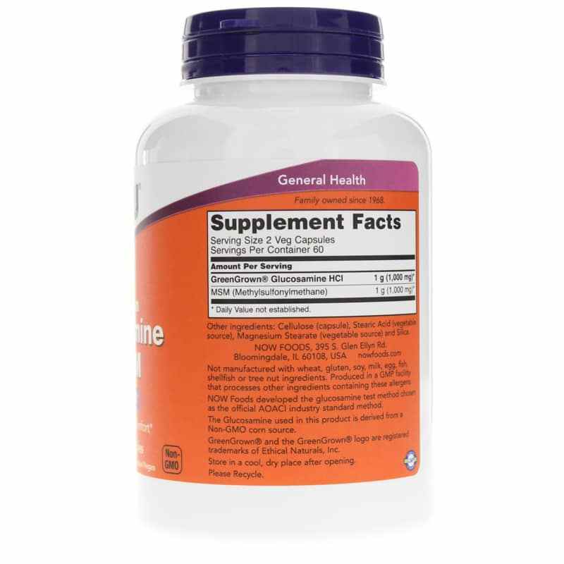 Glucosamine & MSM Vegetarian, 120 Veg Capsules, by NOW Foods, image #2