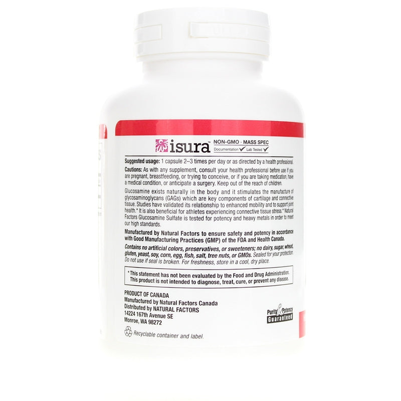 Glucosamine Sulfate 500 Mg, 180 Capsules, by Natural Factors, image #3