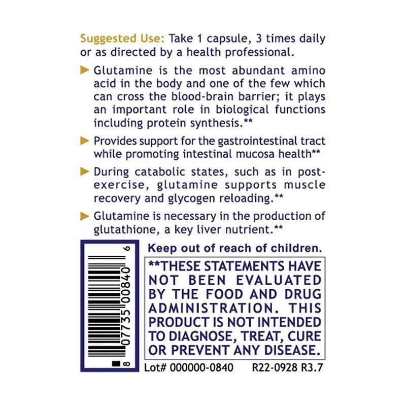 Glutamine L-Glutamine 500 Mg, by Premier Research Labs, image #3