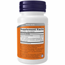 White bottle with dark blue cap labeled "Glutathione 500 mg" by NOW Foods with orange supplement facts panel.