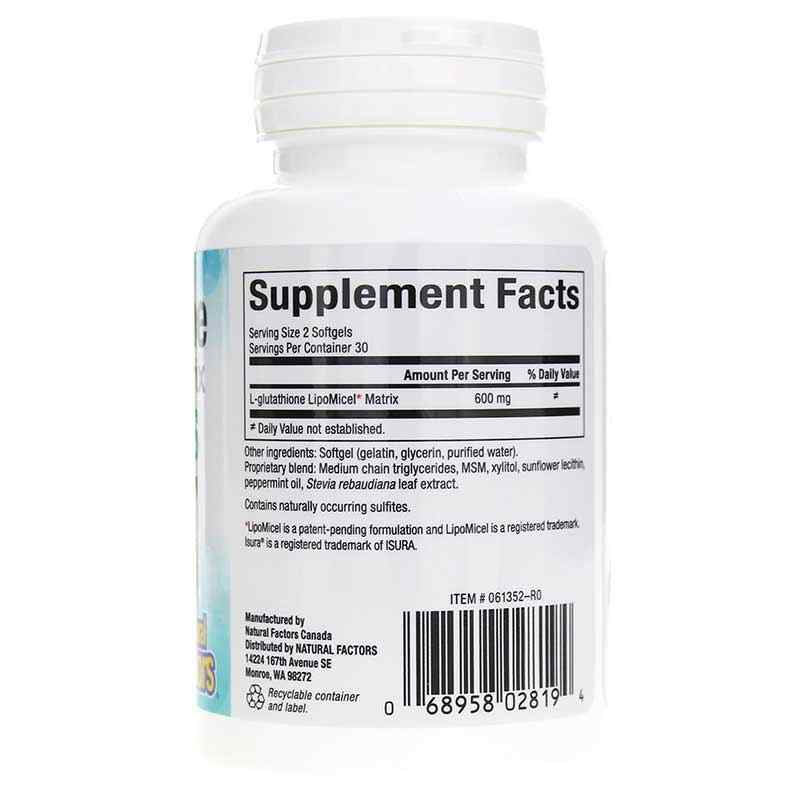 Glutathione LipoMicel Matrix, 60 Softgels, by Natural Factors, image #2