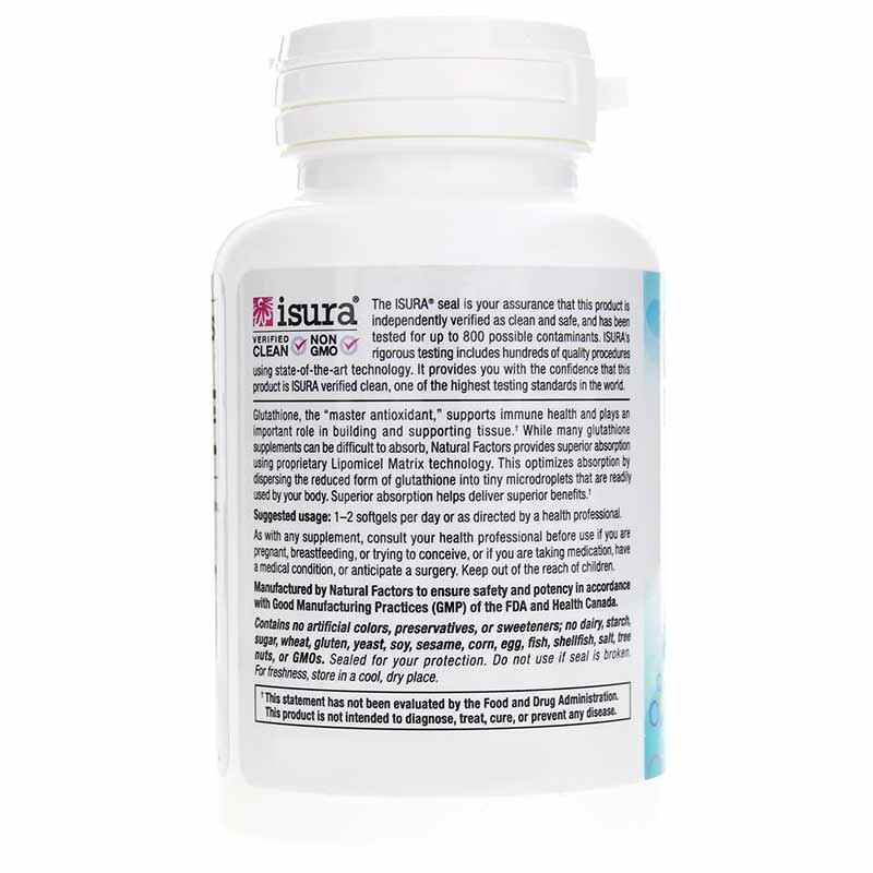 Glutathione LipoMicel Matrix, 60 Softgels, by Natural Factors, image #3