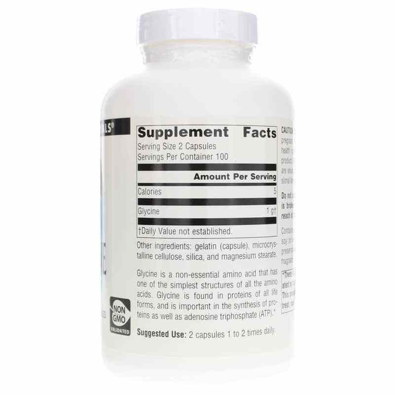 Glycine 500 Mg, 200 Capsules, by Source Naturals, image #2